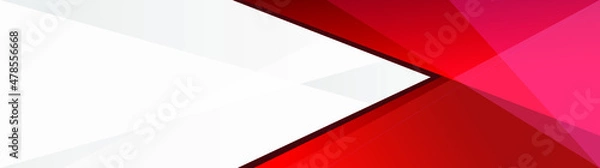 Fototapeta Geometric background. Red, white and gray colors. Decorative web banner or layout. EPS vector illustration