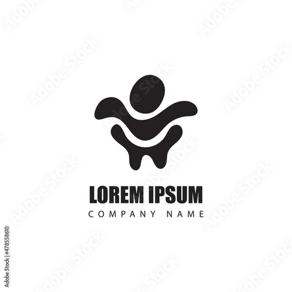 Fototapeta abstract logo black color on white background. vector logo design black and white, Vector Illustration. 