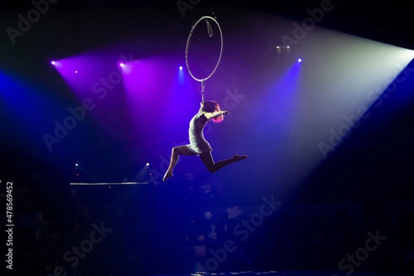 Fototapeta performances of artists under the dome of the circus