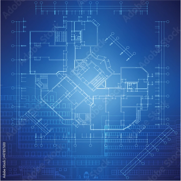 Obraz Architectural background. Part of architectural project