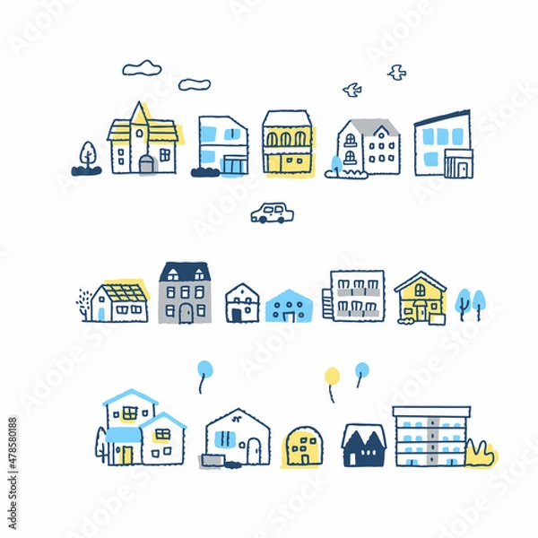 Fototapeta さまざまな家