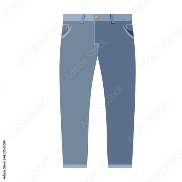 Obraz Vector Flat Design Blue Jeans. Vector illustration