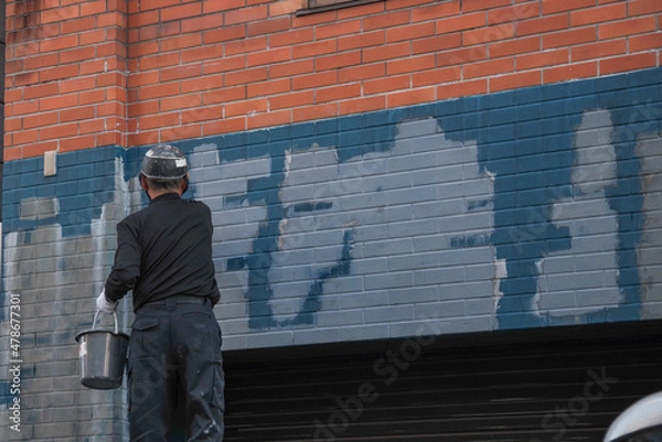 Obraz ペンキ塗りの作業