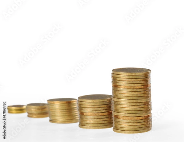 Obraz Stacks money coins