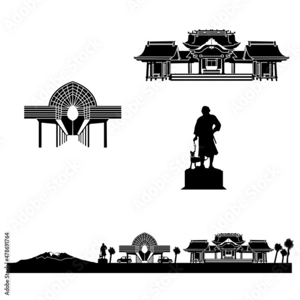 Fototapeta 鹿児島県街並み