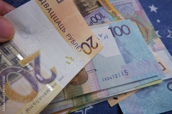 Obraz Belarus rubles in different denomination