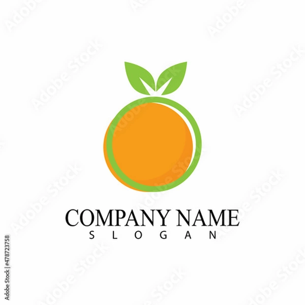 Fototapeta Orange logo design Vector icon illustration design