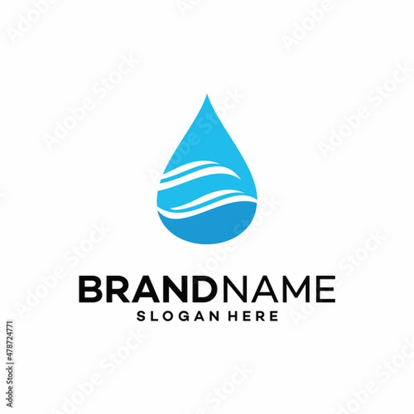 Fototapeta wave logo design vector template illustration