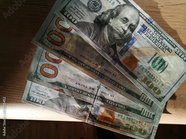 Obraz American hundred dollars on the table