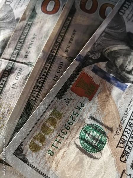 Obraz American hundred dollars on the table