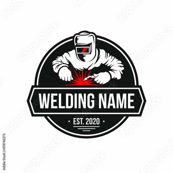 Obraz Welding logo with badge style
