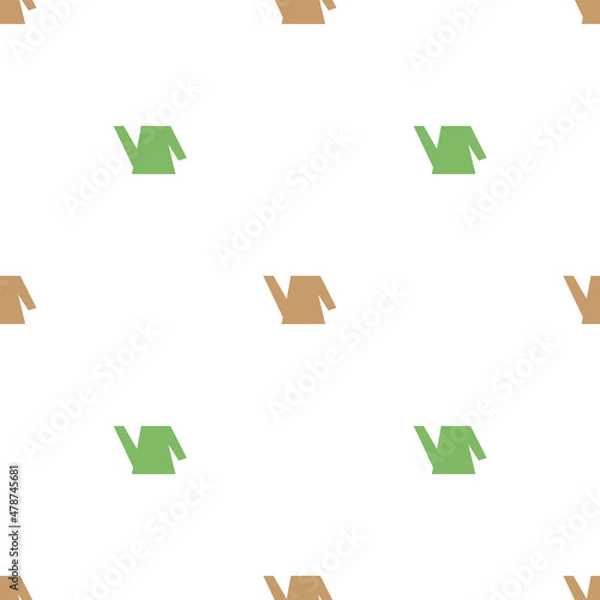 Fototapeta Simple seamless pattern backdrop with watering cans. Brown and green.