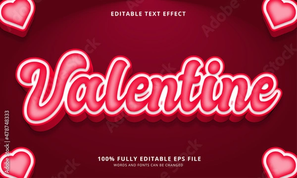 Obraz Valentine text style editable text effect