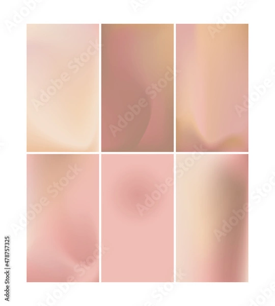 Fototapeta Set of vertical beige gradient vector backgrounds.