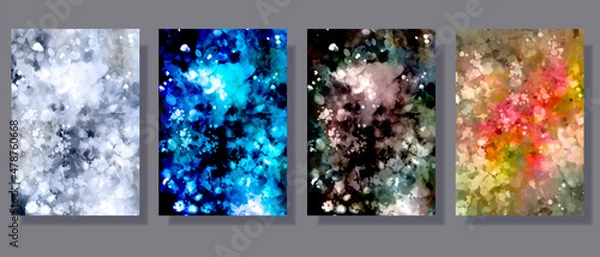 Obraz 暗闇に光る幻想的なカラフルなテクスチャ背景セット
