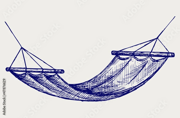 Fototapeta Hammock. Suspension device for the rest. Doodle style