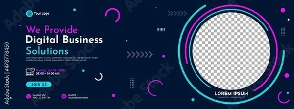 Obraz Business conference banner template design for webinar, marketing, online class program, etc