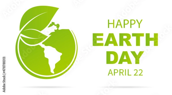 Fototapeta Happy earth day. World environment day. Green ecology background. Vector illustration.