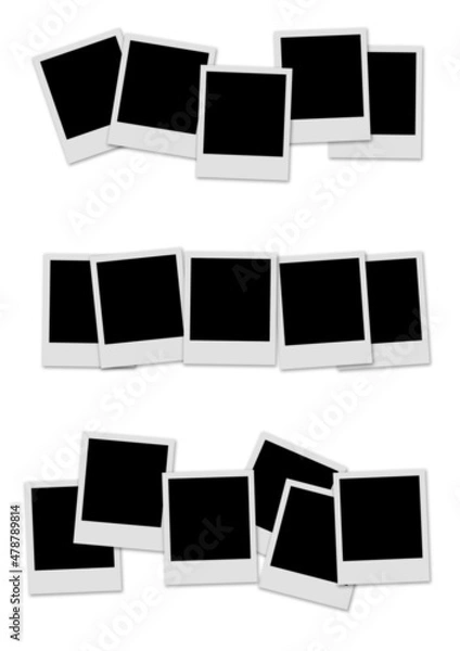 Fototapeta Polaroid photo series on white background. Vector illustration.
