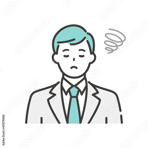 Fototapeta ネガティブな表情の若いビジネスマン