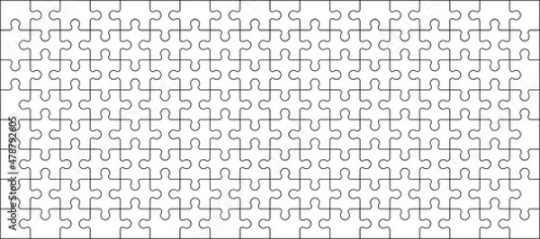 Obraz Jigsaw puzzle background with pieces. Vector illustration.