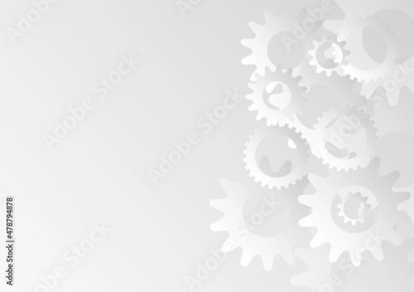 Obraz Black and white gear technology abstract background for engineering innovation concept vector
