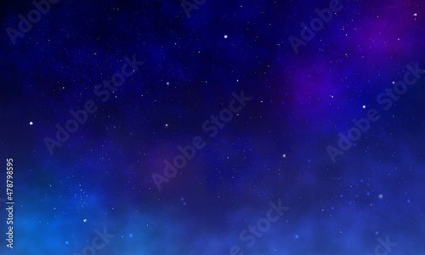 Obraz 濃い青色の夜空（星空）01