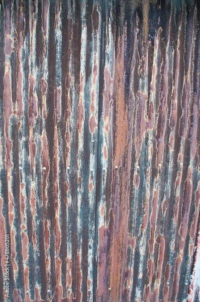 Obraz Rusty old corrugated metal background