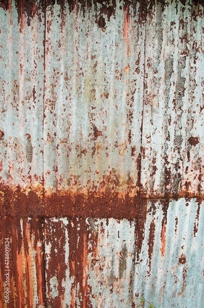 Obraz Rusty old corrugated metal background