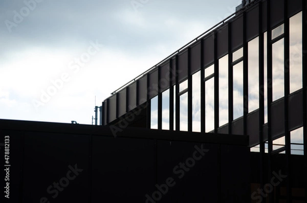Fototapeta sky reflection on the building