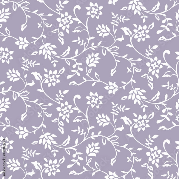 Fototapeta Allover two tone floral seamless vector pattern.