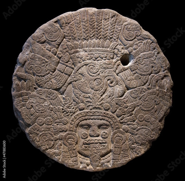 Fototapeta Stone altar disk to Tlaltecuhtli