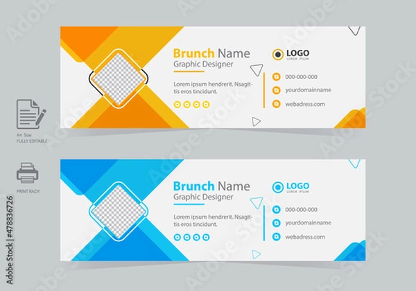 Obraz Creative Abstruct Email Signature Design Template Or Social Media Cover Design Vector Premium