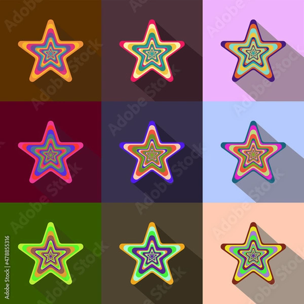 Fototapeta vector background colorful star set