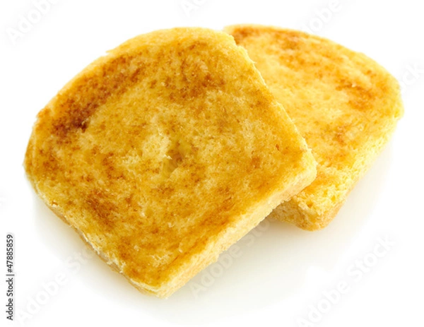 Fototapeta White bread toast, isolated on white