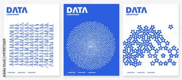 Fototapeta Three data visualization report cover designs for business