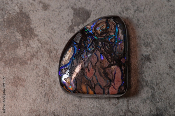 Fototapeta Colorful boulder opal gem from Koroit Australia