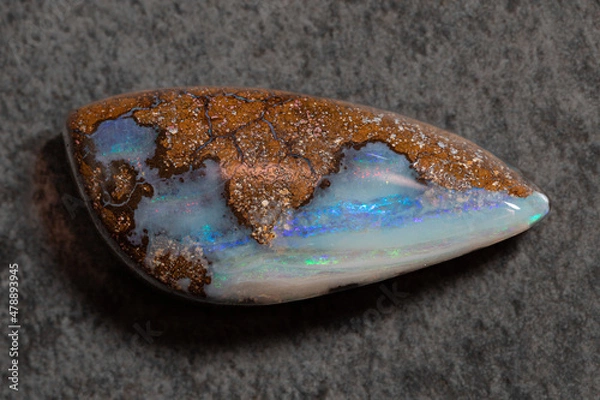 Fototapeta Colorful boulder opal gem from Winton Australia