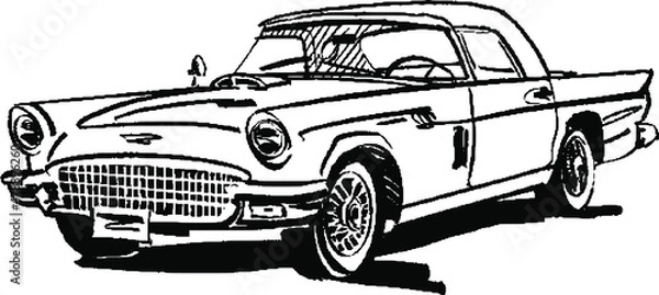 Fototapeta the vector illustration of the vintage car