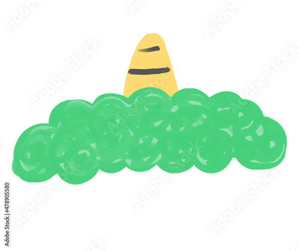 Fototapeta 写真に被せる鬼の被り物　緑