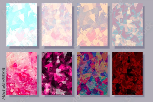 Fototapeta ピンク色と紫色の水彩テクスチャ背景
セット