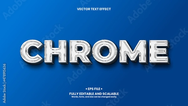 Fototapeta Chrome 3D Text Effect