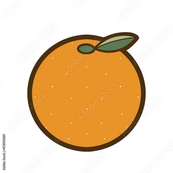 Obraz シンプルでかわいい果物のイラスト＿ミカン