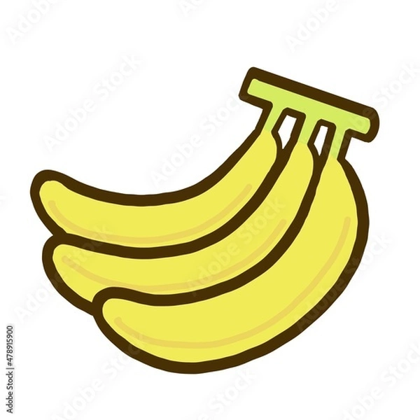 Obraz シンプルでかわいい果物のイラスト＿バナナ