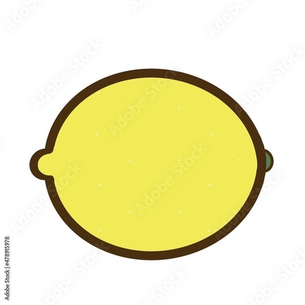 Obraz シンプルでかわいい果物のイラスト＿レモン