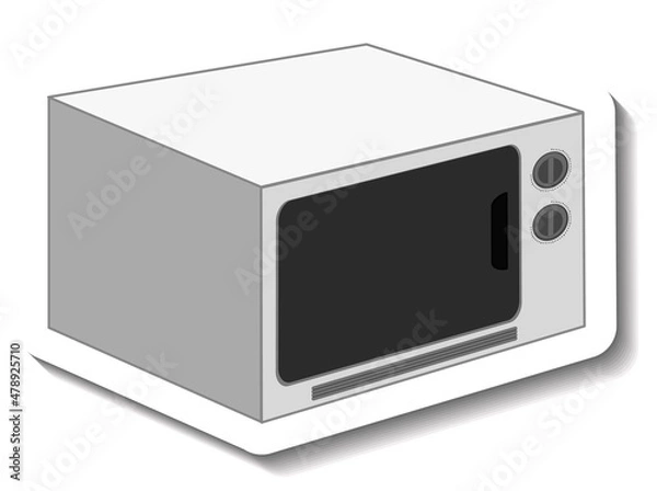 Fototapeta Isolated white microwave sticker