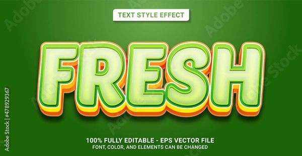 Obraz Text Style with Fresh Theme. Editable Text Style Effect.