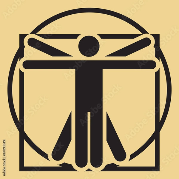 Fototapeta Vector minimalistic vitruvian man