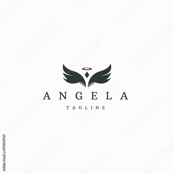 Obraz Angel logo icon design template flat vector