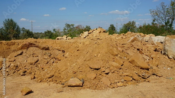 Fototapeta Adjusting the land area for the construction of the factory